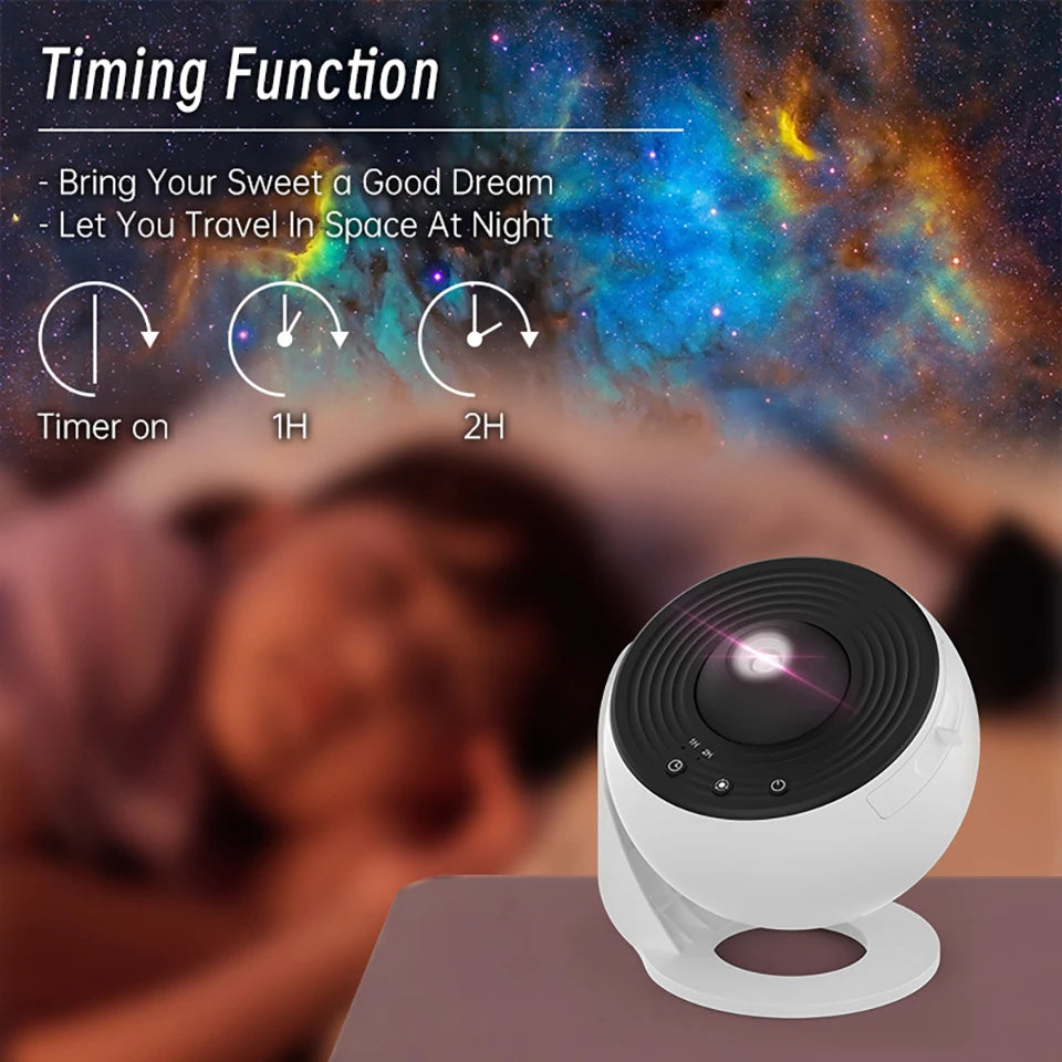 Proyector de galaxias con luz nocturna, proyector de cielo estrellado, lámpara de planetario giratoria de 360° para dormitorios, regalo de decoración de habitaciones y fiestas