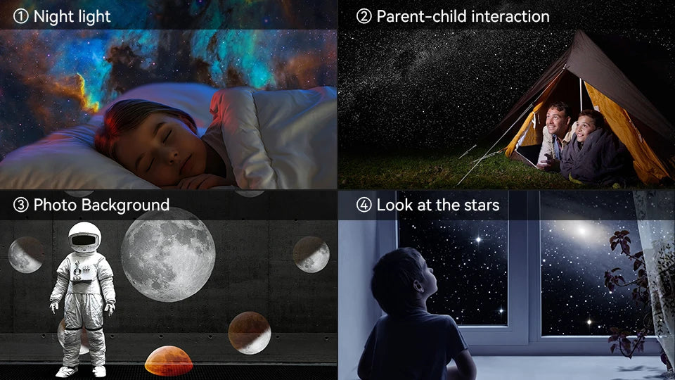 Proyector de galaxias con luz nocturna, proyector de cielo estrellado, lámpara de planetario giratoria de 360° para dormitorios, regalo de decoración de habitaciones y fiestas