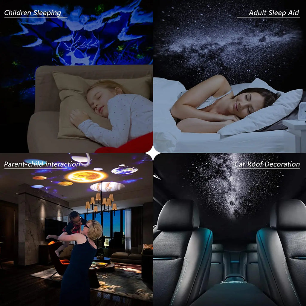 Proyector de galaxias con luz nocturna, proyector de cielo estrellado, lámpara de planetario giratoria de 360° para dormitorios, regalo de decoración de habitaciones y fiestas