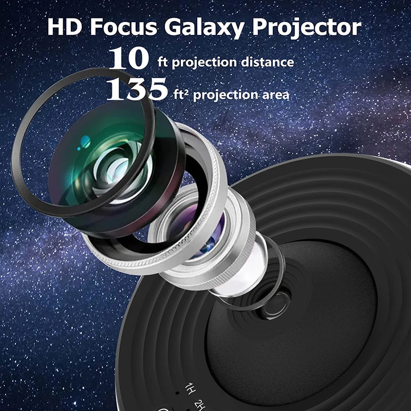 Proyector de galaxias con luz nocturna, proyector de cielo estrellado, lámpara de planetario giratoria de 360° para dormitorios, regalo de decoración de habitaciones y fiestas