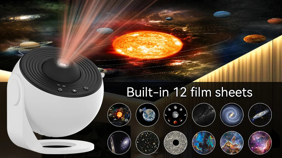 Proyector de galaxias con luz nocturna, proyector de cielo estrellado, lámpara de planetario giratoria de 360° para dormitorios, regalo de decoración de habitaciones y fiestas