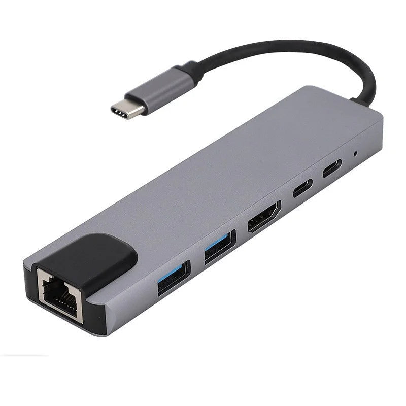 HUB multifunción 11 en 1 USB C Adaptador multipuerto HDTV 4K 30Hz 4 Hub USB 3.0 AUX de 3,5 mm Estación de acoplamiento de 11 puertos para divisor de portátil