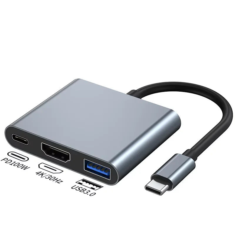 HUB multifunción 11 en 1 USB C Adaptador multipuerto HDTV 4K 30Hz 4 Hub USB 3.0 AUX de 3,5 mm Estación de acoplamiento de 11 puertos para divisor de portátil