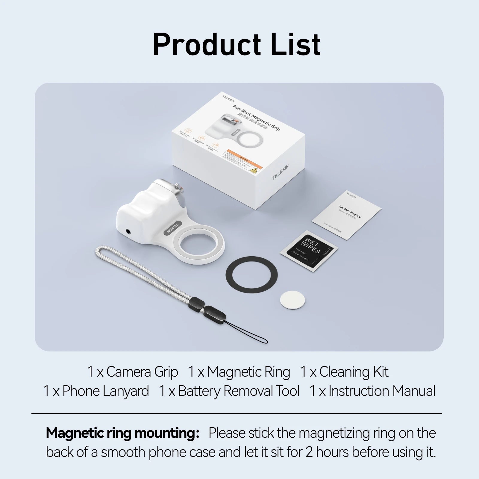 Empuñadura magnética para cámara de teléfono TELESIN, soporte para Smartphone con control remoto, para iPhone y Android.