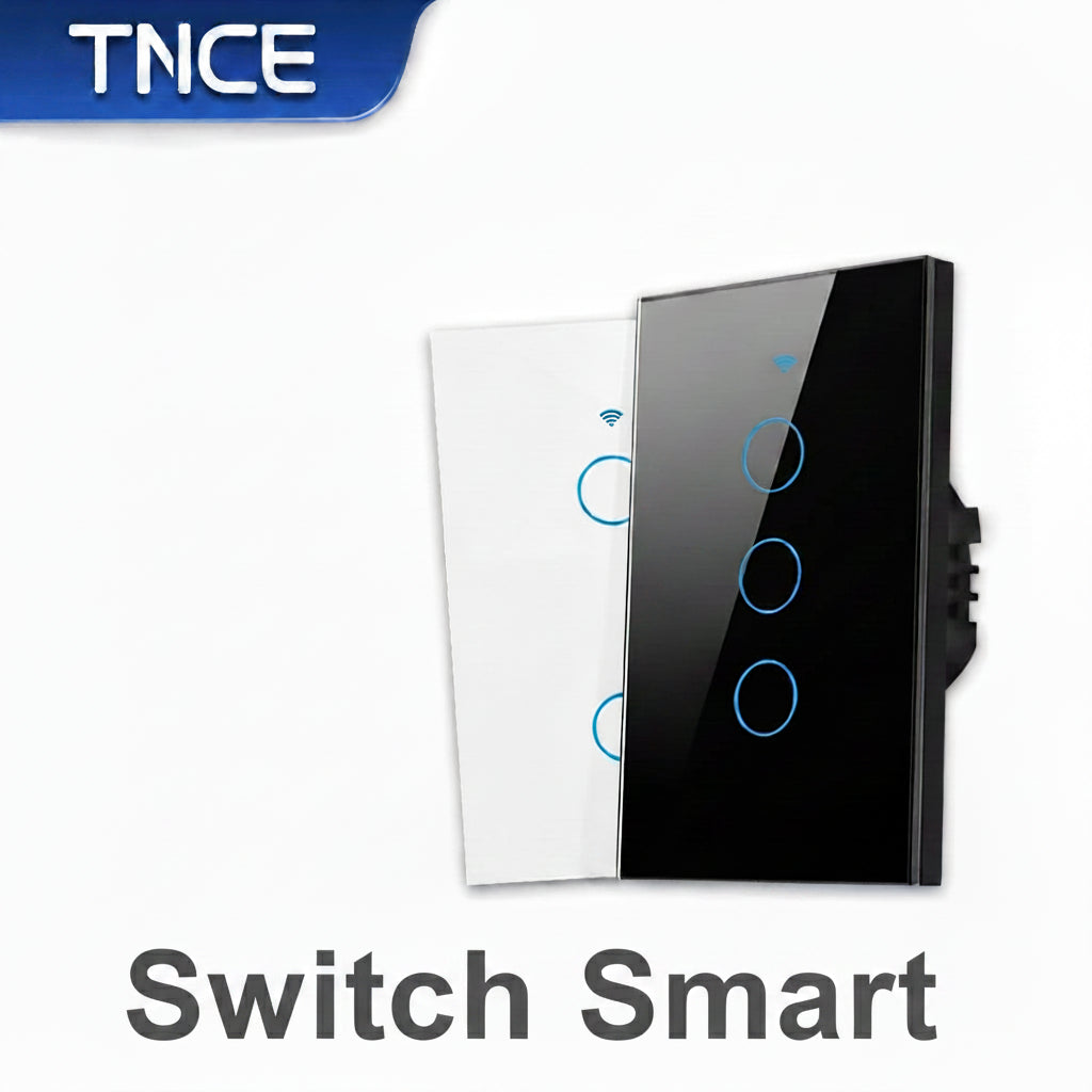 Interruptor Wifi y Zigbee TNCE Tuya US, 1/2/3 interruptores, botón de pared para control de luz LED sin neutro/cable, control por voz inteligente con Alexa y Google Home.