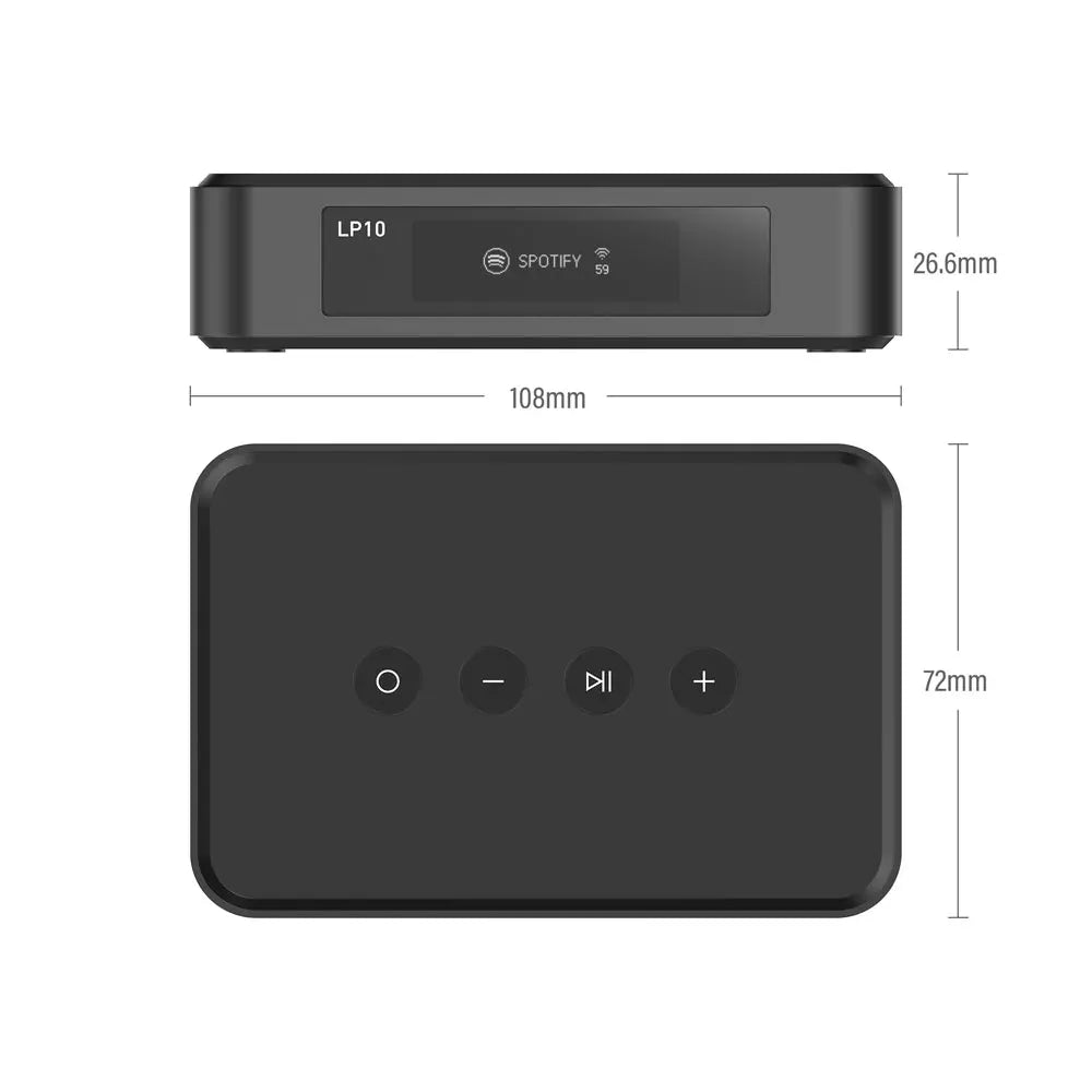 Reproductor de audio inalámbrico Arylic LP10 AirPlay 2 | Spotify Connect /Google Cast,/TIDAL | Preamplificador Bluetooth WiFi con USB y entrada óptica