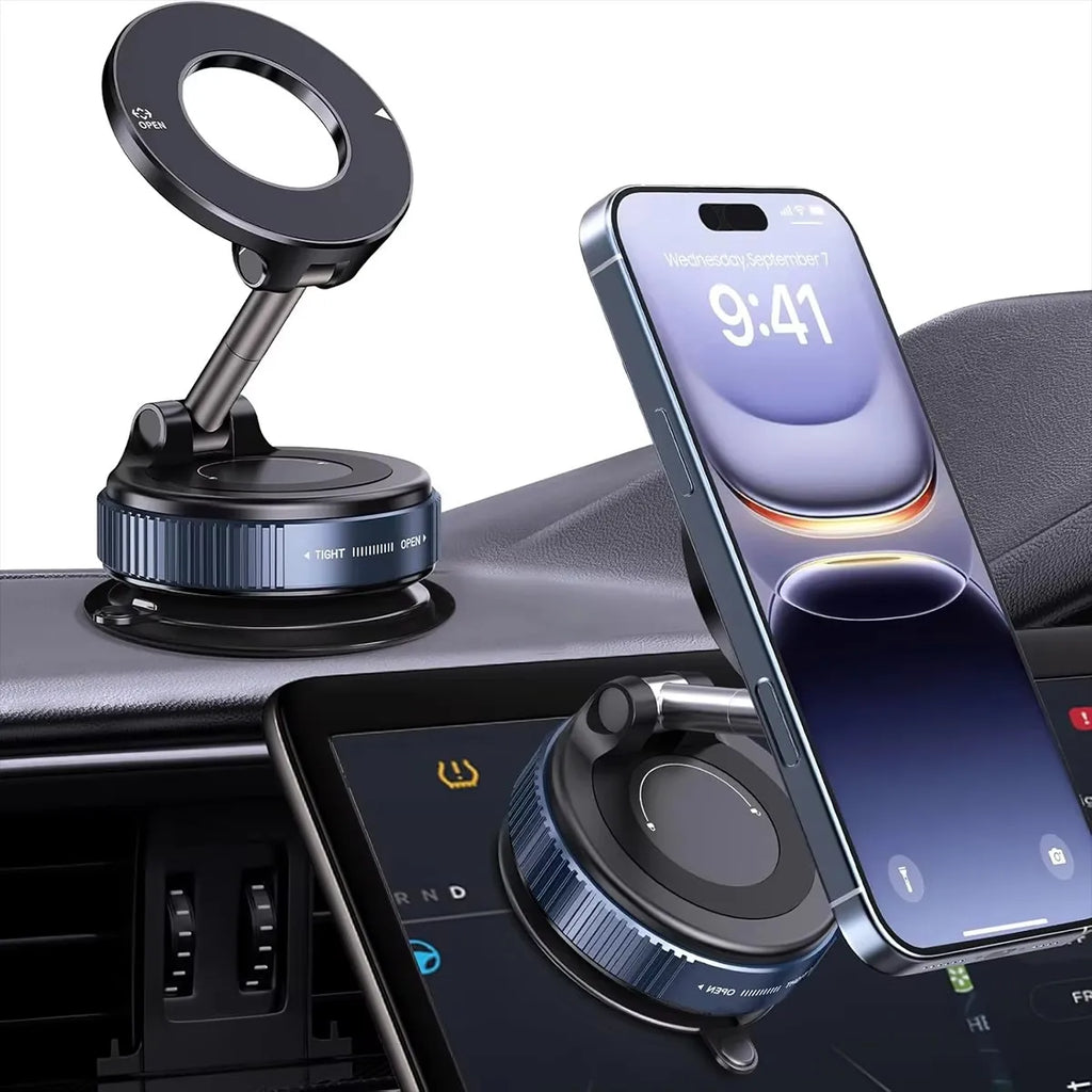Soporte magnético para coche con ventosa, versión mejorada, ajuste multiángulo, fuerte succión magnética, plegable, para navegación y teléfono.