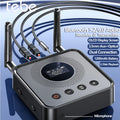 Receptor y transmisor de audio Bluetooth 6.0/5.2 Tebe OLCD con AAC, aptX-LL/AD/HD, entrada auxiliar de 3,5 mm y óptica; reproductor estéreo inalámbrico y  memoria USB