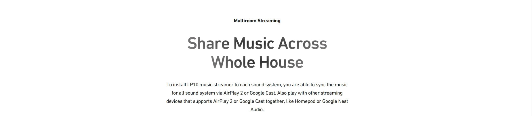 Reproductor de audio inalámbrico Arylic LP10 AirPlay 2 | Spotify Connect /Google Cast,/TIDAL | Preamplificador Bluetooth WiFi con USB y entrada óptica