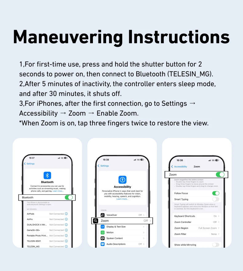 Empuñadura magnética para cámara de teléfono TELESIN, soporte para Smartphone con control remoto, para iPhone y Android.