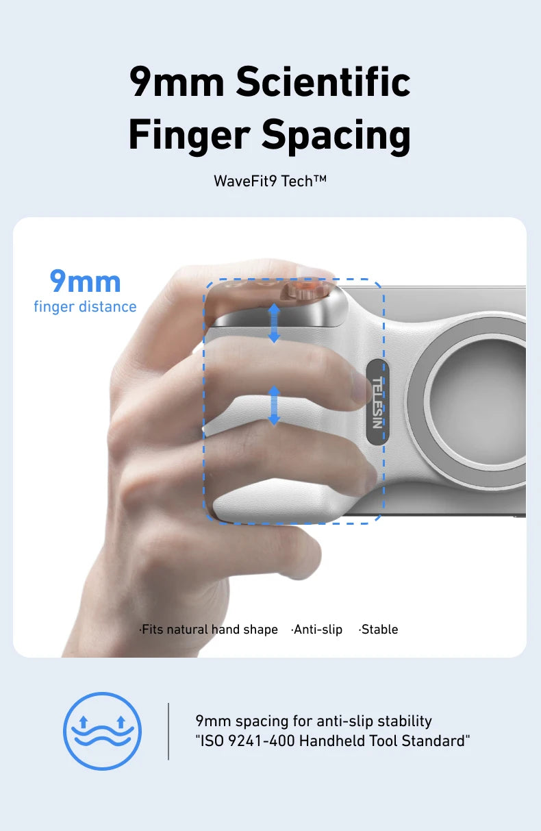 Empuñadura magnética para cámara de teléfono TELESIN, soporte para Smartphone con control remoto, para iPhone y Android.