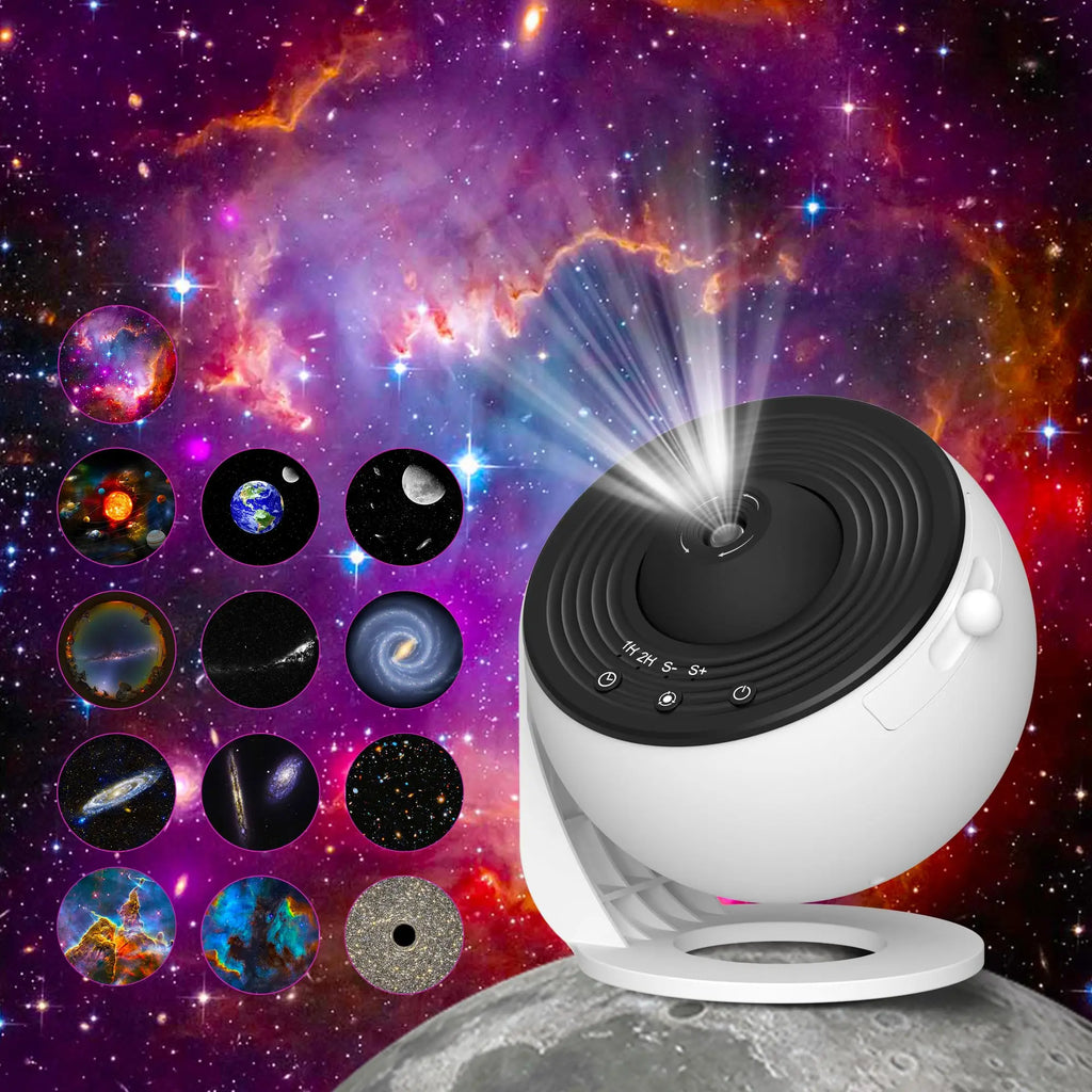 Proyector de galaxias con luz nocturna, proyector de cielo estrellado, lámpara de planetario giratoria de 360° para dormitorios, regalo de decoración de habitaciones y fiestas