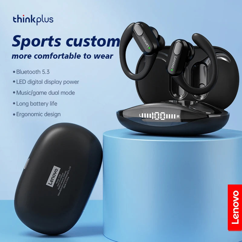 Auriculares inalámbricos deportivos Lenovo XT80 originales con micrófono, indicador LED de batería, sonido estéreo Hi-Fi, Bluetooth 5.3 TWS.