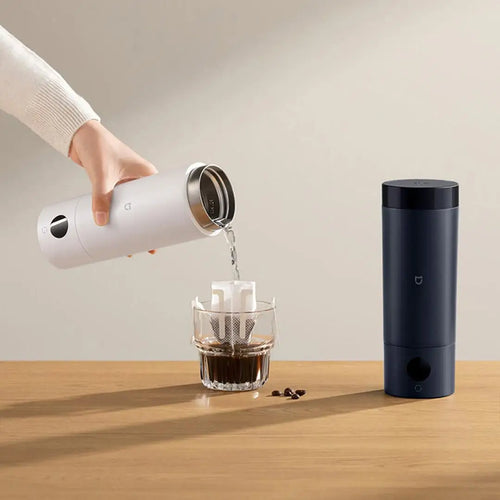 Hervidor eléctrico portátil original XIAOMI Mijia con 2 vasos térmicos, calentamiento rápido de agua, 350 ml, control inteligente de temperatura, aislamiento térmico, ideal para viajes.