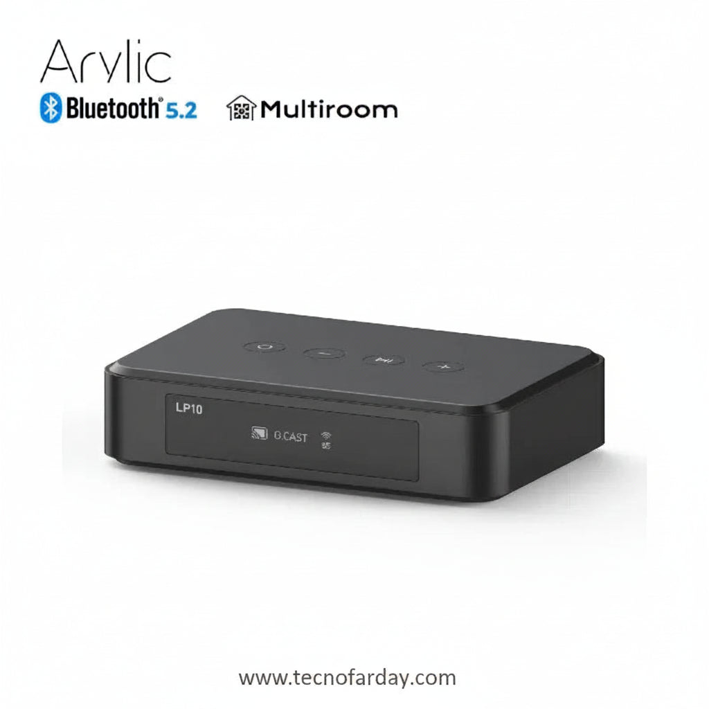 Reproductor de audio inalámbrico Arylic LP10 AirPlay 2 | Spotify Connect /Google Cast,/TIDAL | Preamplificador Bluetooth WiFi con USB y entrada óptica