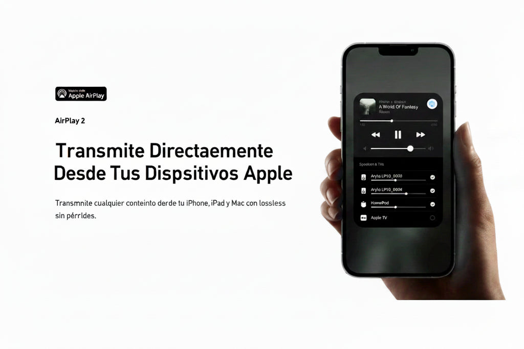 Reproductor de audio inalámbrico Arylic LP10 AirPlay 2 | Spotify Connect /Google Cast,/TIDAL | Preamplificador Bluetooth WiFi con USB y entrada óptica