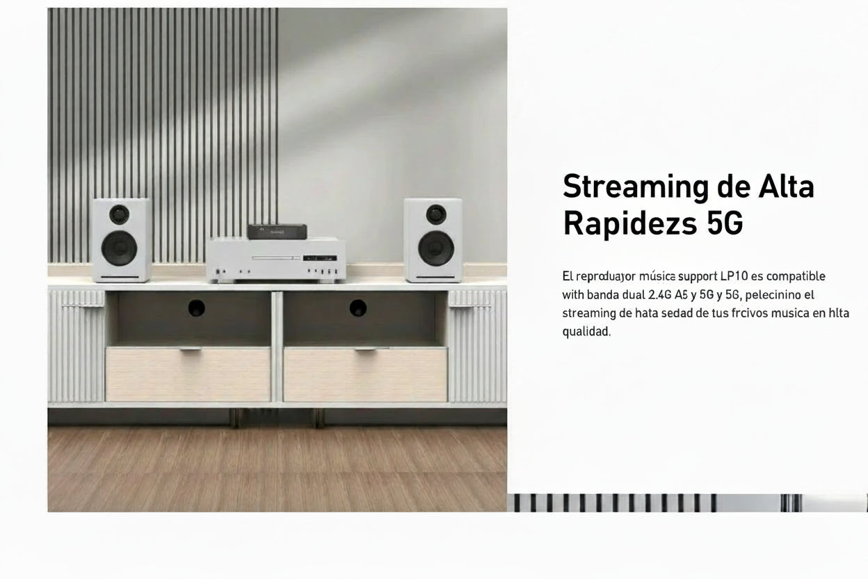 Reproductor de audio inalámbrico Arylic LP10 AirPlay 2 | Spotify Connect /Google Cast,/TIDAL | Preamplificador Bluetooth WiFi con USB y entrada óptica
