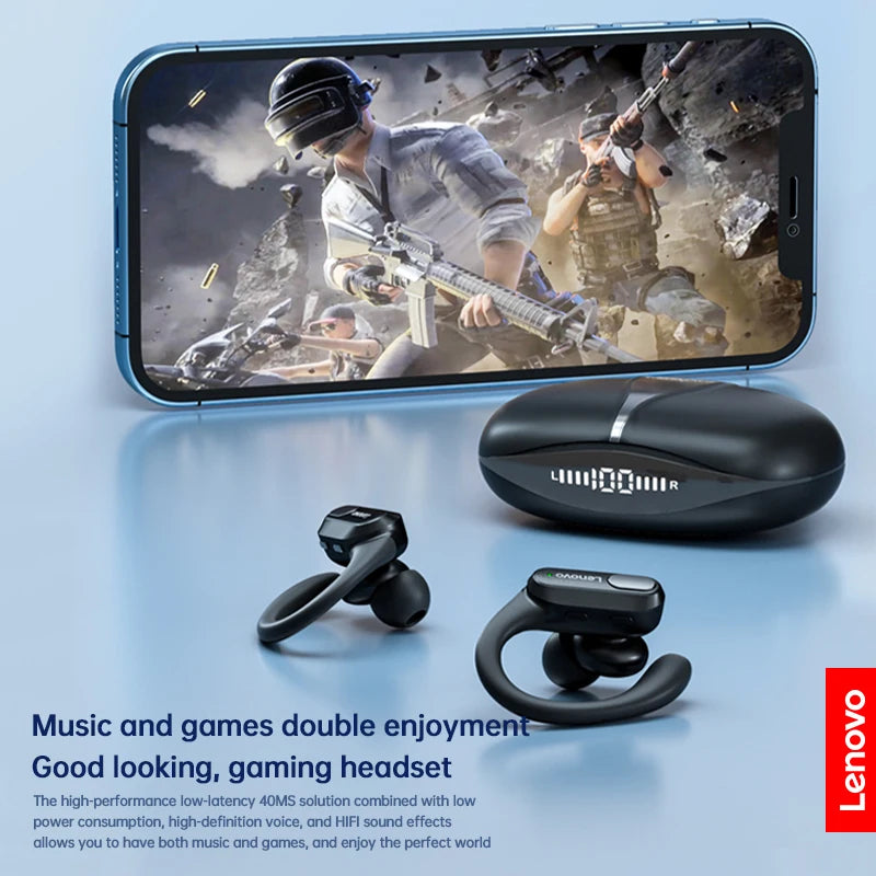 Auriculares inalámbricos deportivos Lenovo XT80 originales con micrófono, indicador LED de batería, sonido estéreo Hi-Fi, Bluetooth 5.3 TWS.